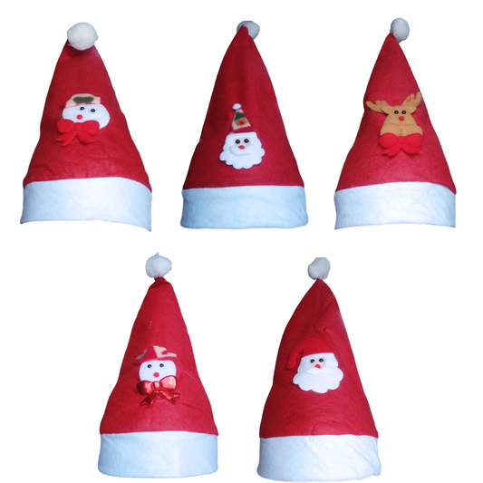 Gorro navideño diseños aleatorios pack x 6