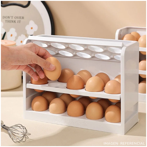 Contenedor organizador de huevos 3 niveles Blanco