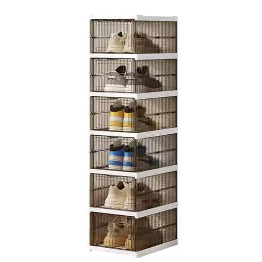 Organizador Zapateras Plegable Multiusos 6 Niveles Acrílico Negro