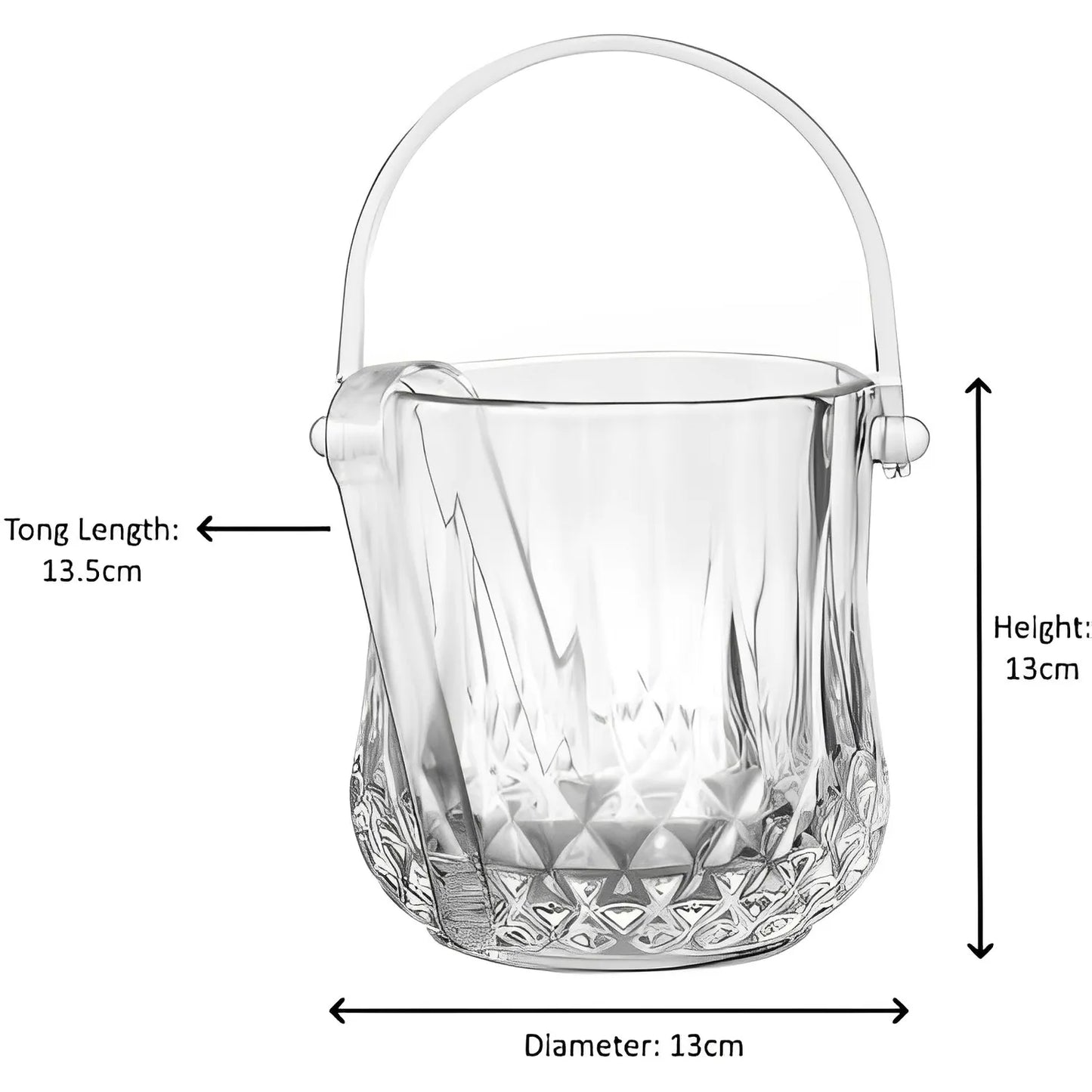 Set Hielera de Vidrio mas 4 vasos Elegantes