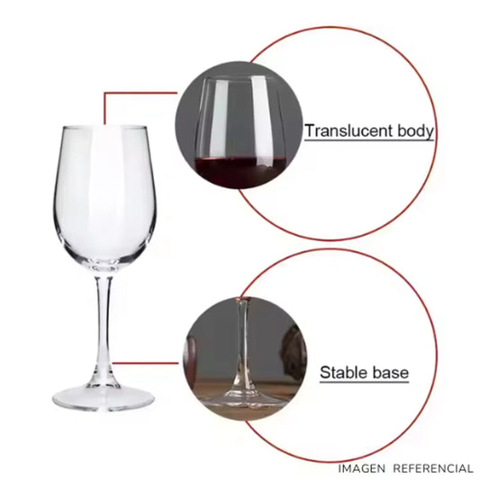 Copas de vino elegante de vidrio 320ml Set x6