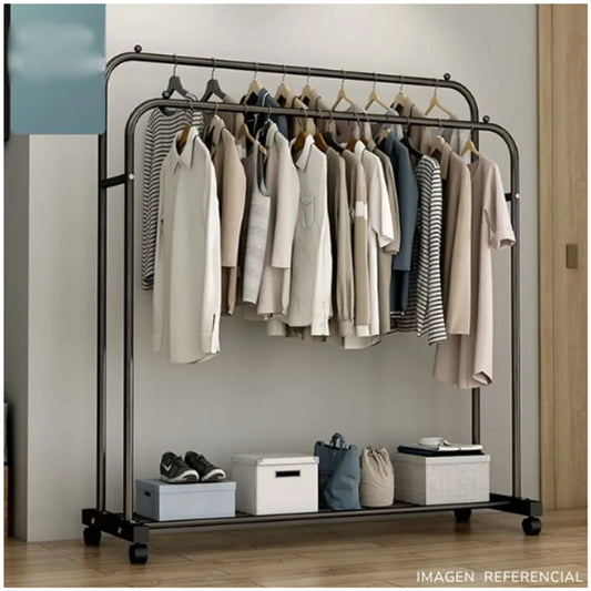 Estante Colgador Organizador Ropa Perchero Con Ruedas Negro