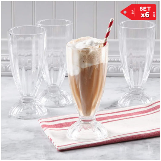 Set 6 Copas de Helado de Vidrio Tallado 369 ml