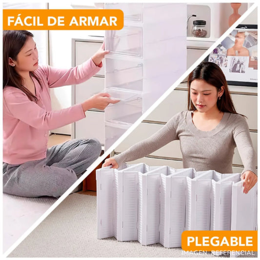 Organizador Zapateras Plegable Multiusos 6 Niveles Acrílico Blanco