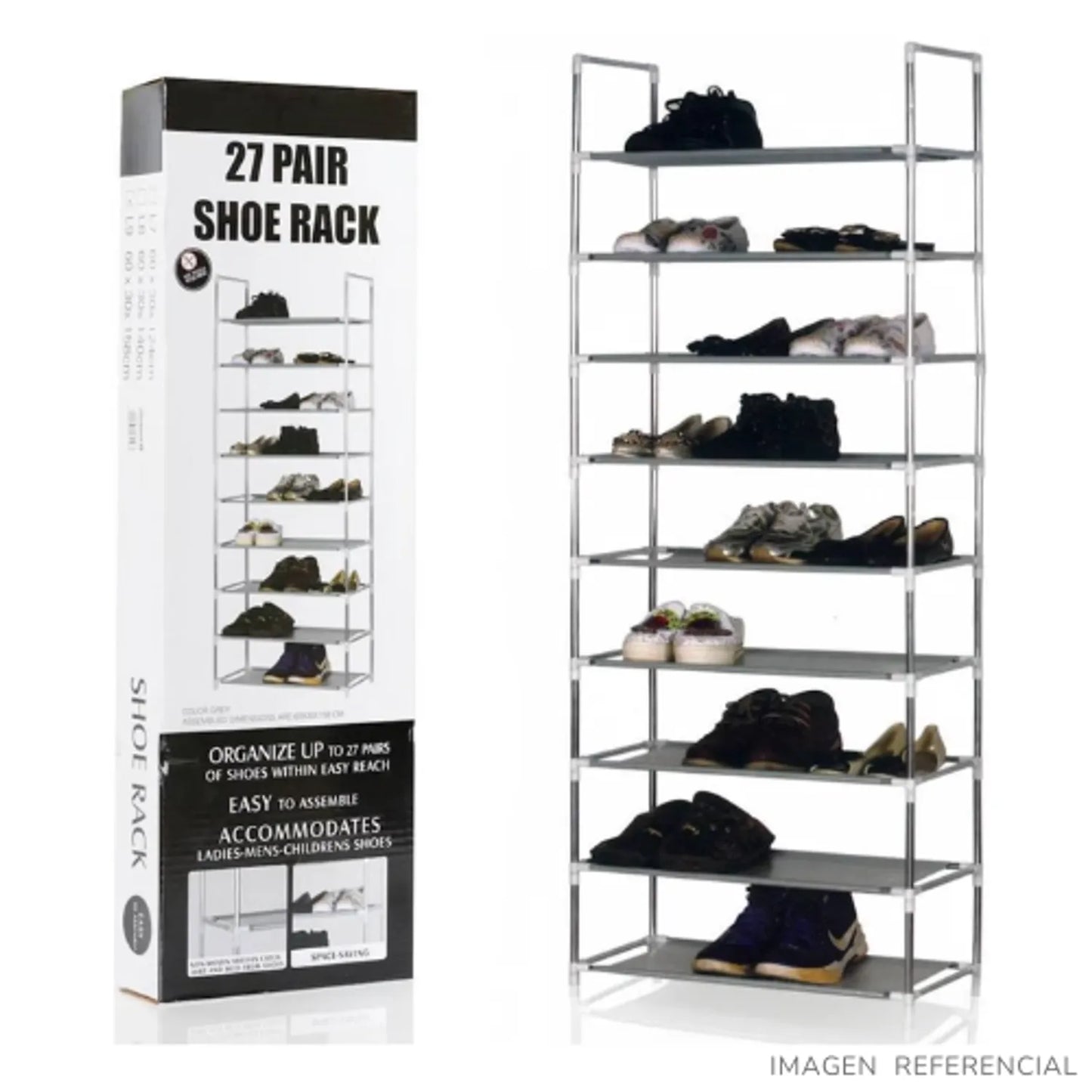 Zapatera organizador de 9 niveles Metalico Grey