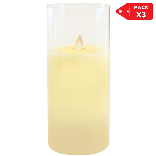 Set x 3 Velas decorativas Vela LED vaso Pack x3