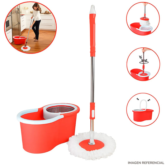 Trapeador con Balde Centrifugador Escurridor Giratorio