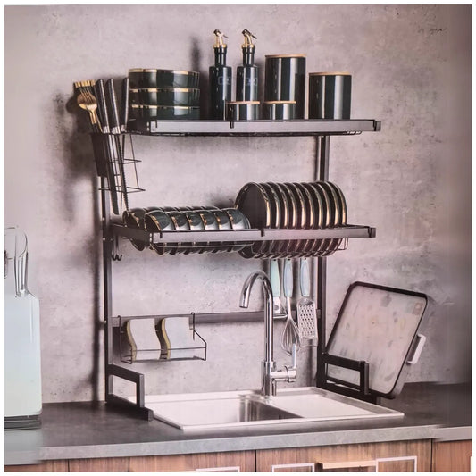 Escurridor Organizador de Platos de Cocina 65 cm 2 niveles