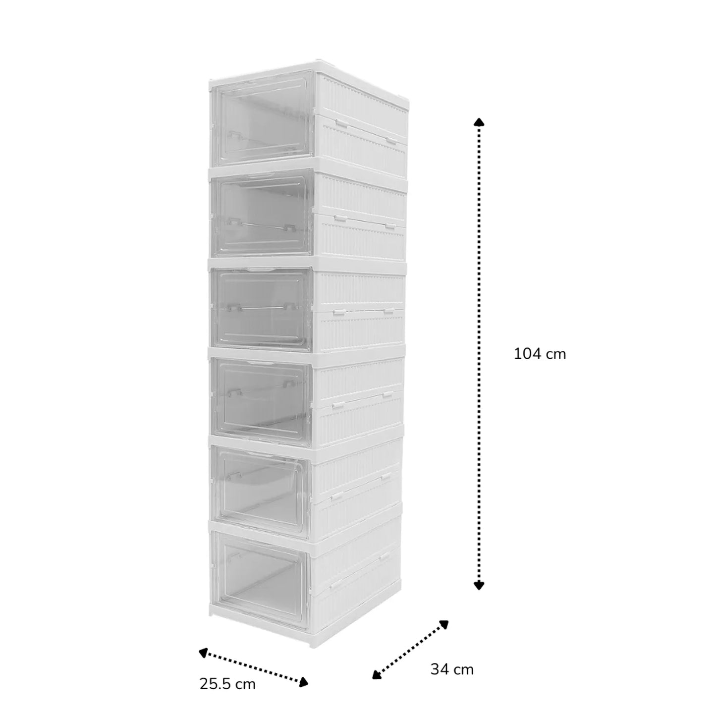 Organizador Zapateras Plegable Multiusos 6 Niveles Acrílico Blanco