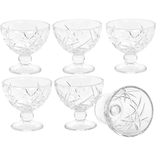 Copas de vidrio para helado de alto relieve Set x6