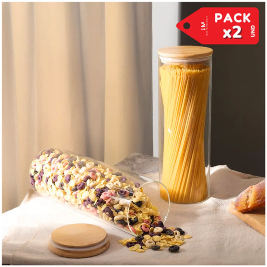 Contenedor Hermético de Fideos y Especias Pack x2