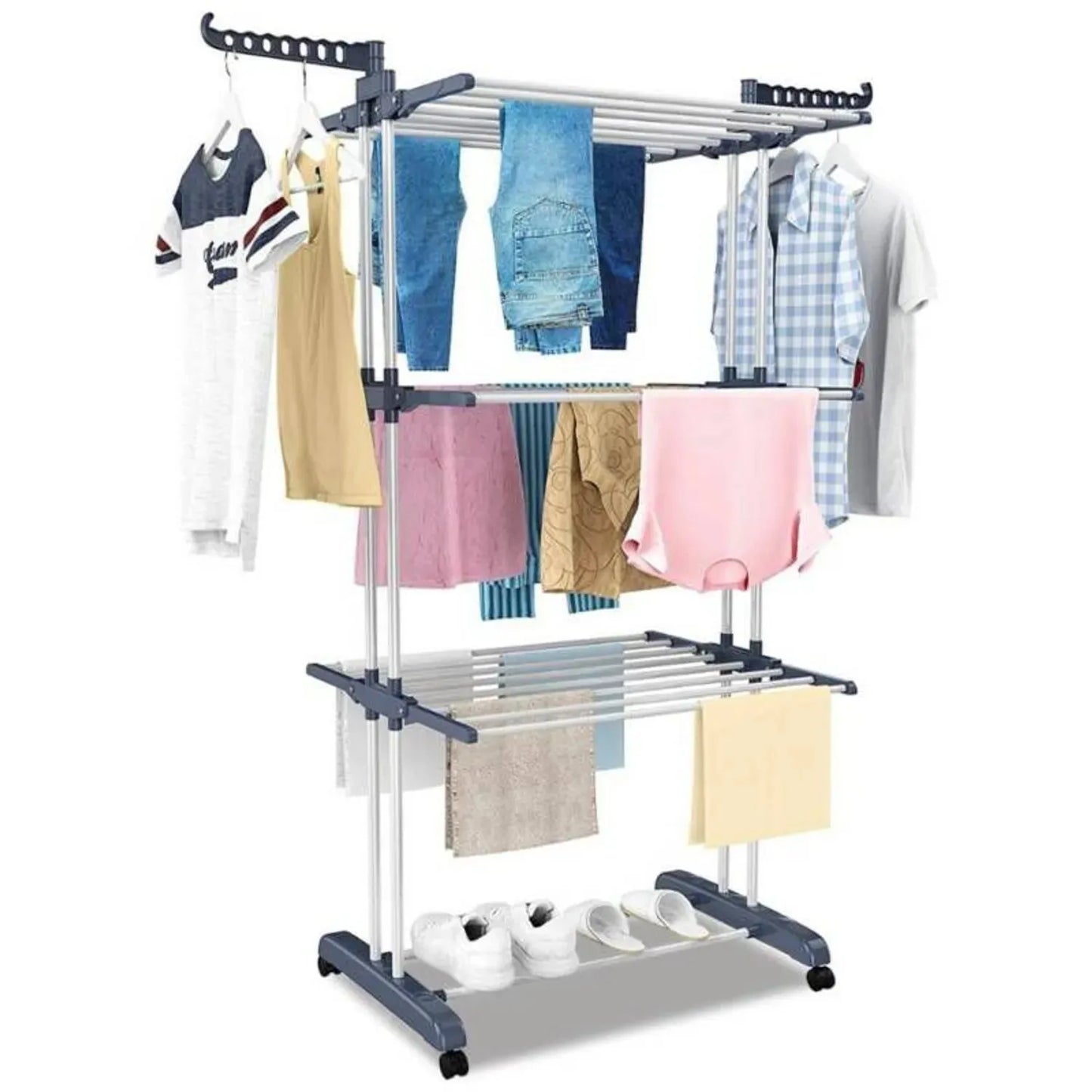 Colgador de Ropa Tendedero Organizador Plegable 4 Niveles