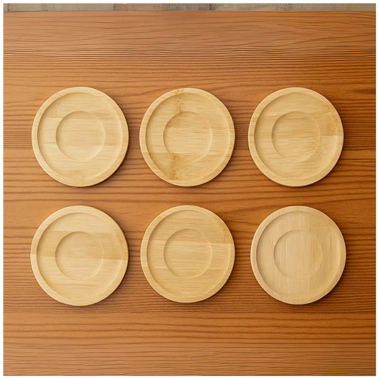 Porta Vasos Posa Vasos Bambú Set x6