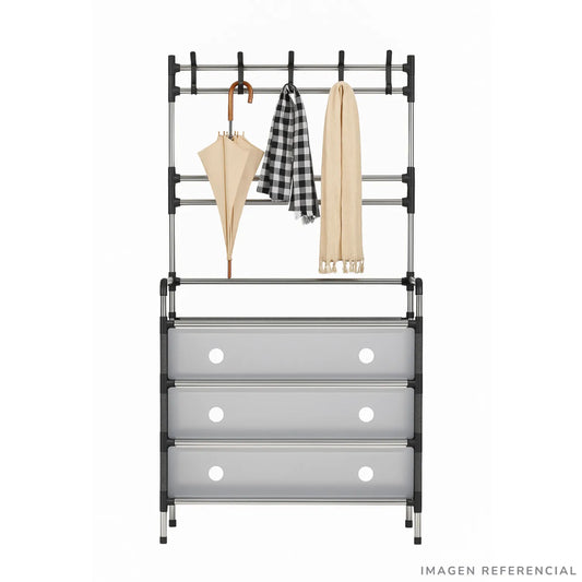 Zapatera Perchero de 4 Niveles Multiusos