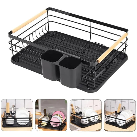 Escurridor de platos y cubiertos con charola antigoteo
