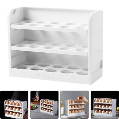 Contenedor organizador de huevos 3 niveles Blanco
