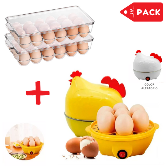 Hervidor de Huevos Gallina y Organizadores de Huevos Pack