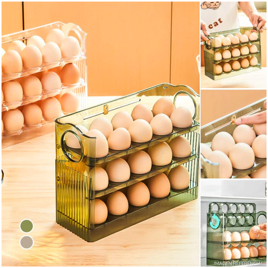Contenedor organizador de huevos 3 niveles Color Aleatorio