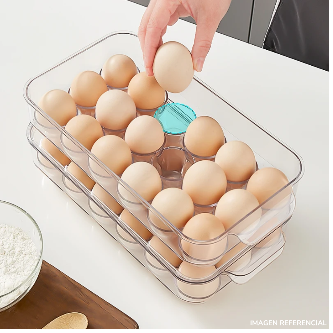 Contenedor organizador de huevos Pack x2