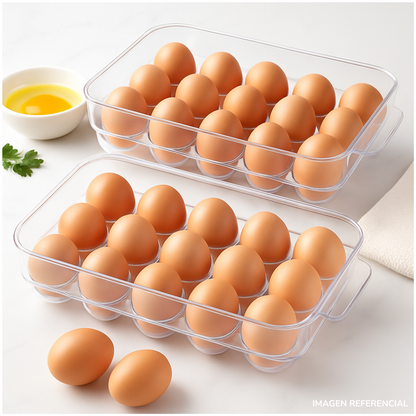 Contenedor organizador de huevos Pack x2