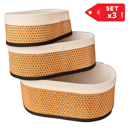 Canasta Cesto Organizador caja organizadora OVAL Set x3
