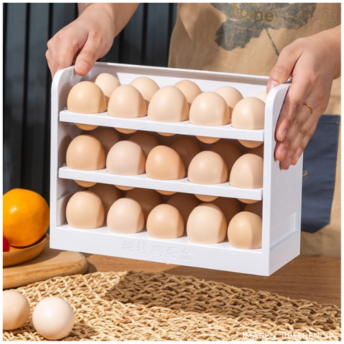 Contenedor organizador de huevos 3 niveles Blanco