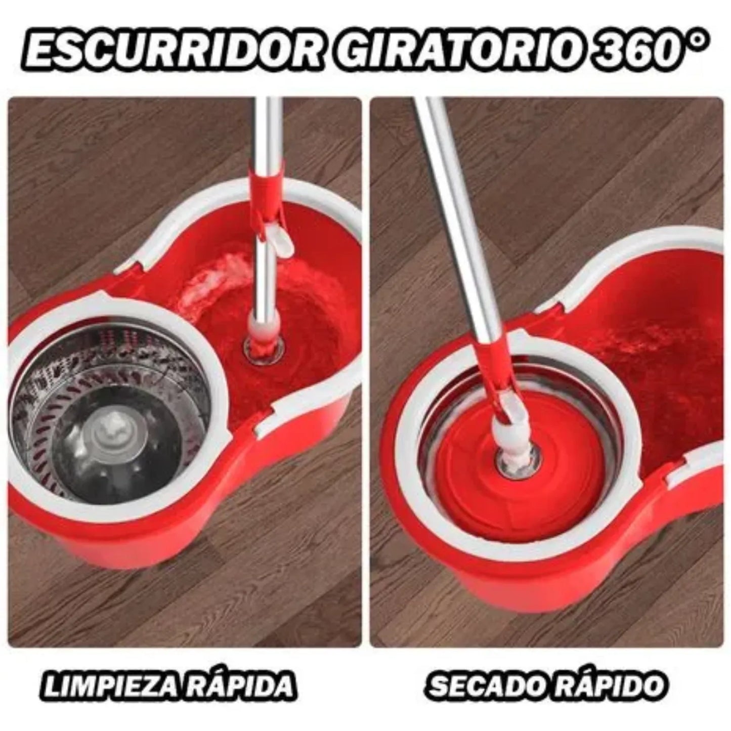 Trapeador con Balde Centrifugador Escurridor Giratorio