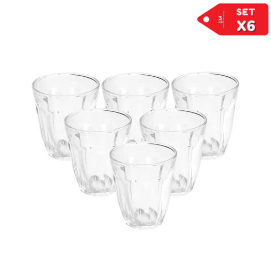 Set x6 vasos de vidrio elegante