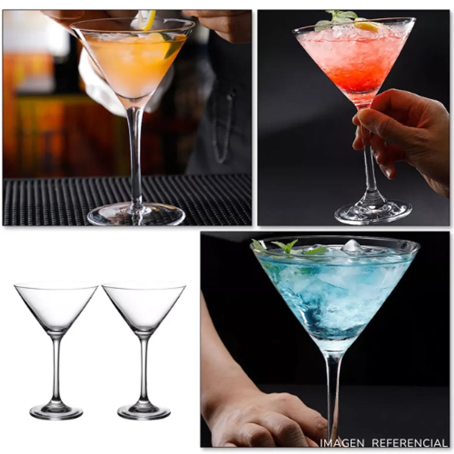 Copas de vino champagne elegante de vidrio 200ml Set x6