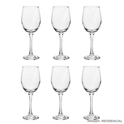 Copas de vino elegante de vidrio 320ml Set x6
