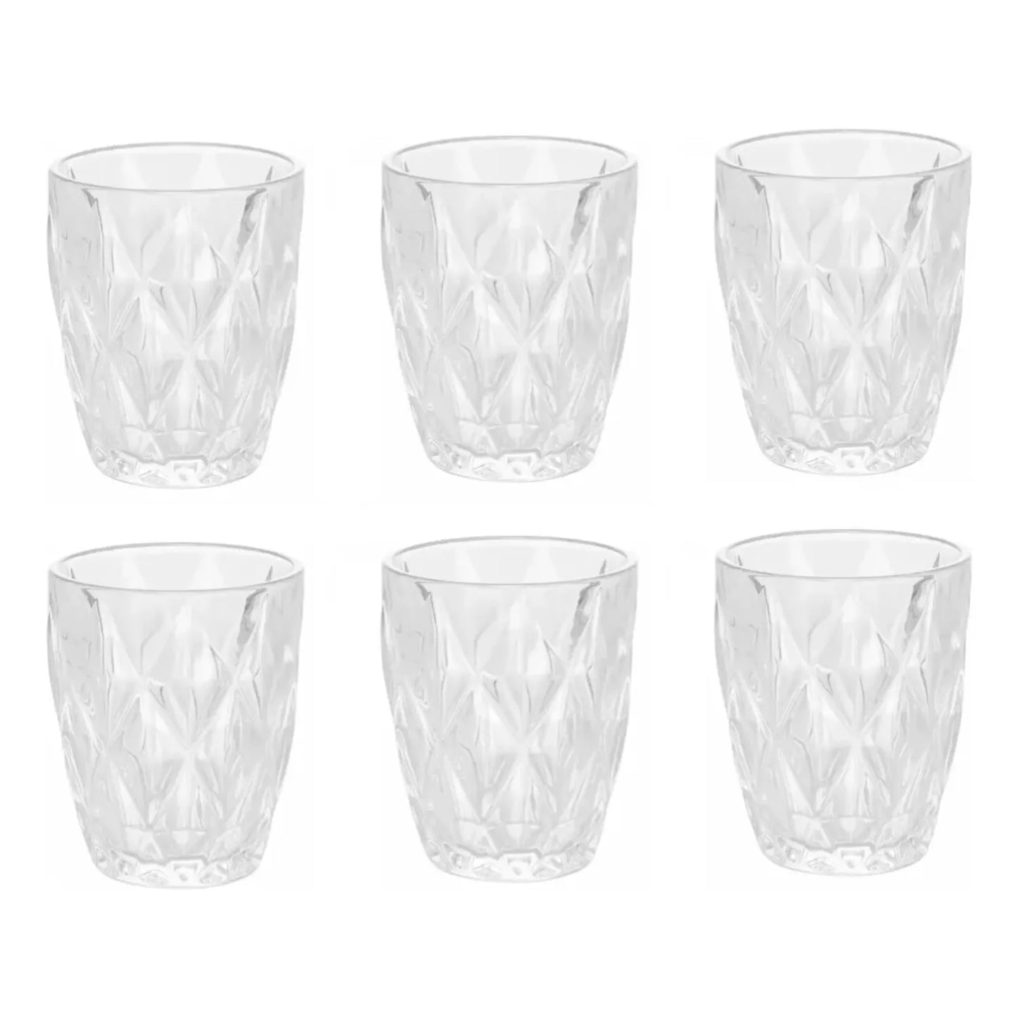 Set x6 vasos de vidrio elegante