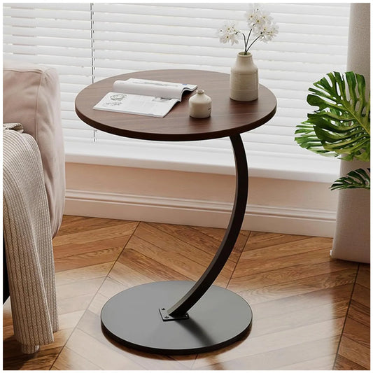 Mesa Auxiliar Circular Moderna en Forma de C