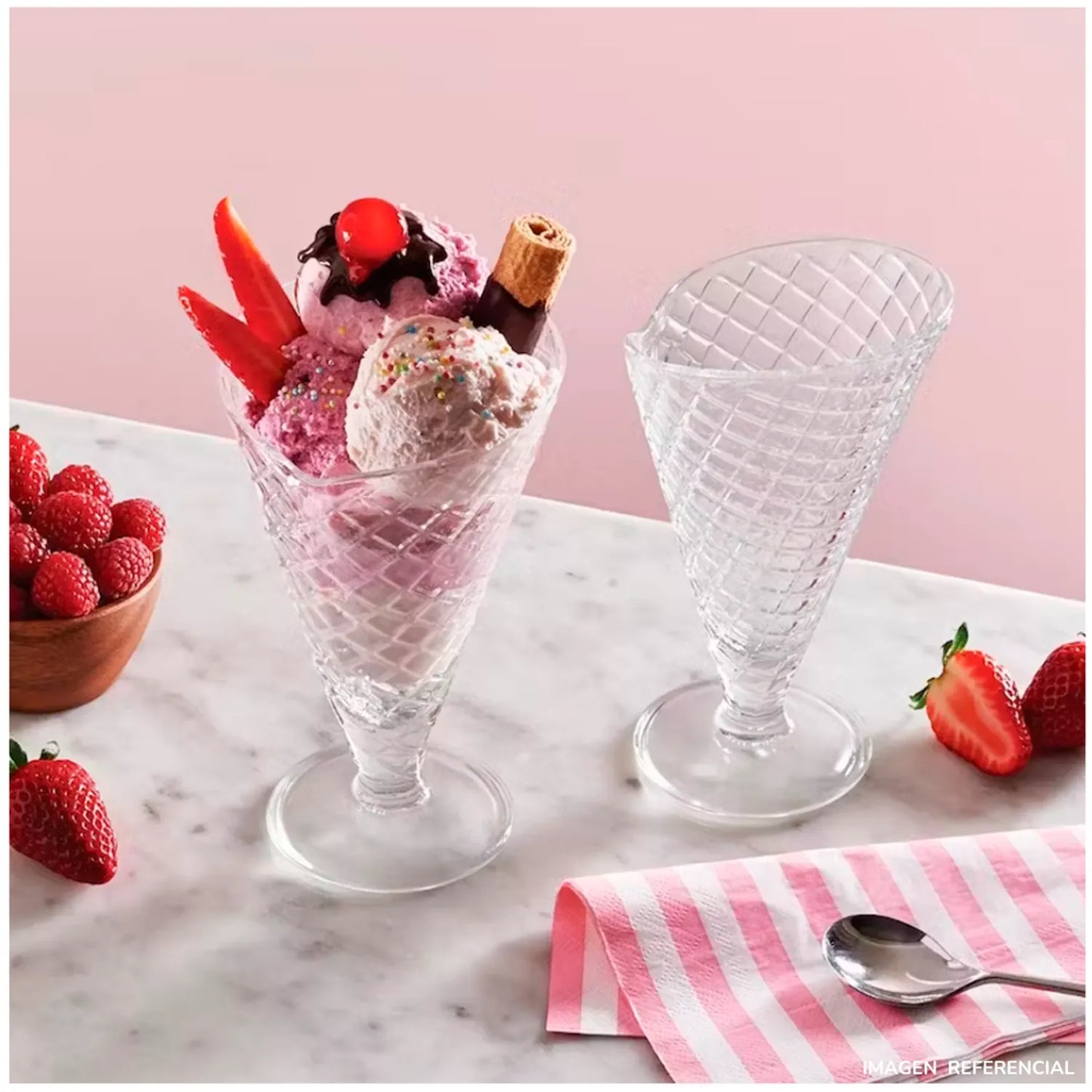 Copa Cono para Helado Postre Set x4