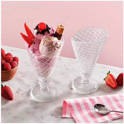 Copa Cono para Helado Postre Set x4