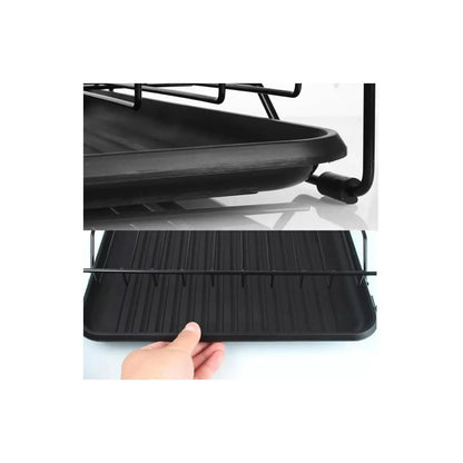 Escurridor de platos de 2 niveles metal Negro