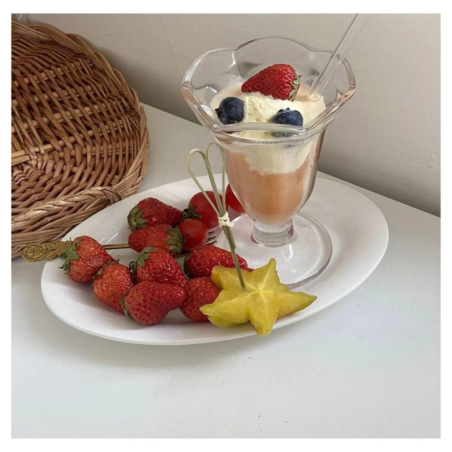 Copas vasos de vidrio para ensaladas yogurt helados Set x6
