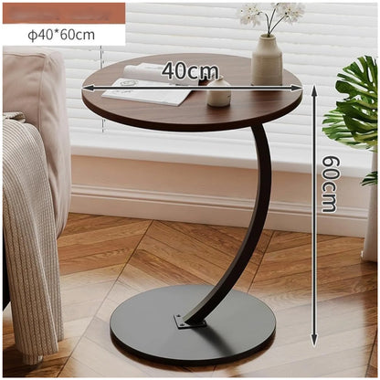 Mesa Auxiliar Circular Moderna en Forma de C