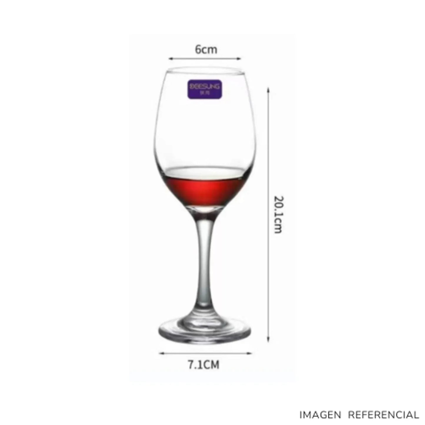 Copas de vino elegante de vidrio 320ml Set x6