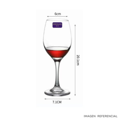 Copas de vino elegante de vidrio 320ml Set x6