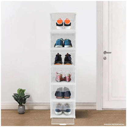 Organizador Zapateras Plegable Multiusos 6 Niveles Acrílico Blanco