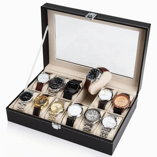 Porta Relojes Pulseras de Lujo Elegante 12 Compartimientos