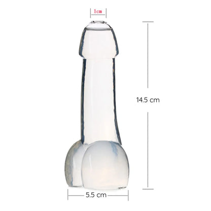Copa de vidrio estilo pene para fiestas pack x4