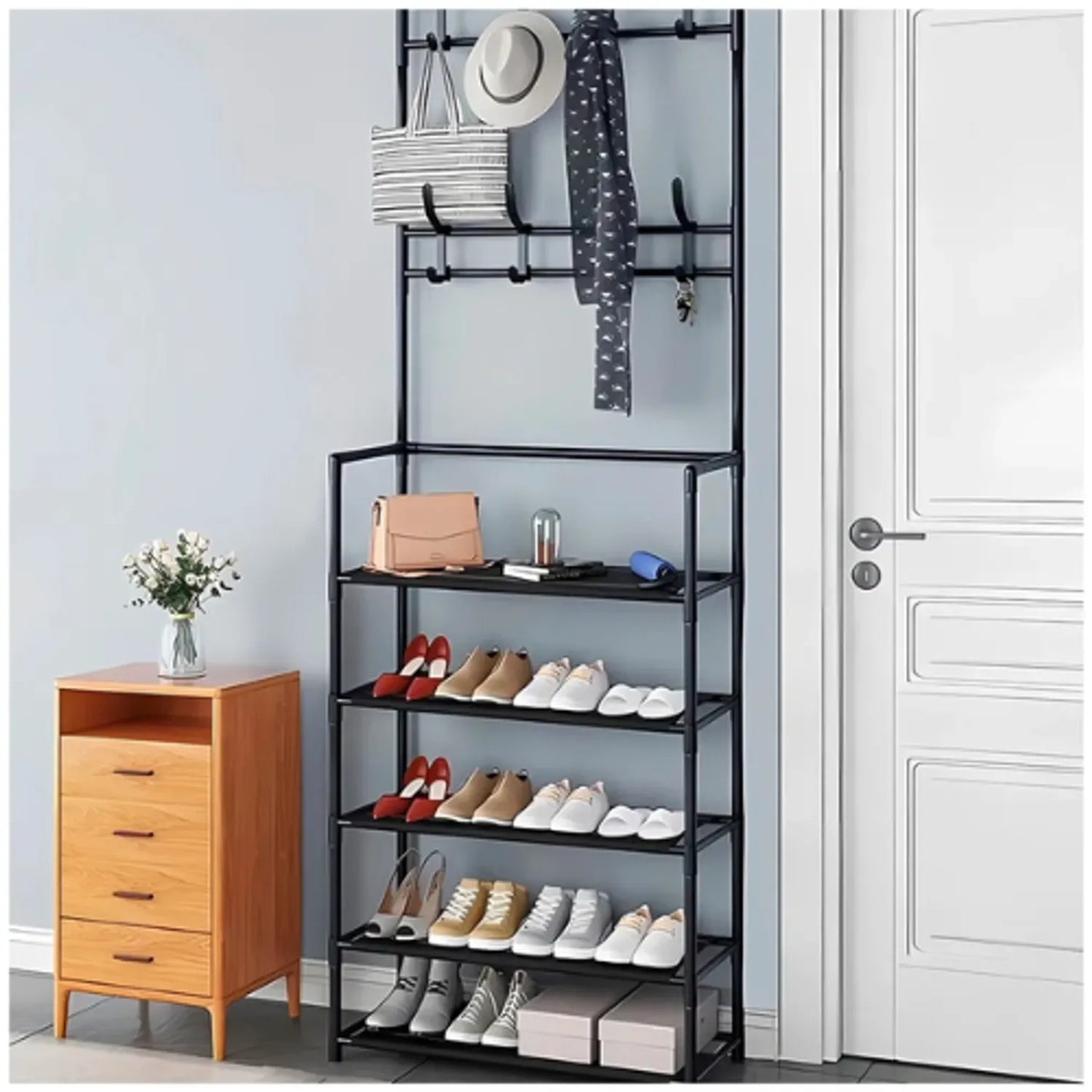 Estante Organizador Zapatera Multiusos 5 Niveles Negro