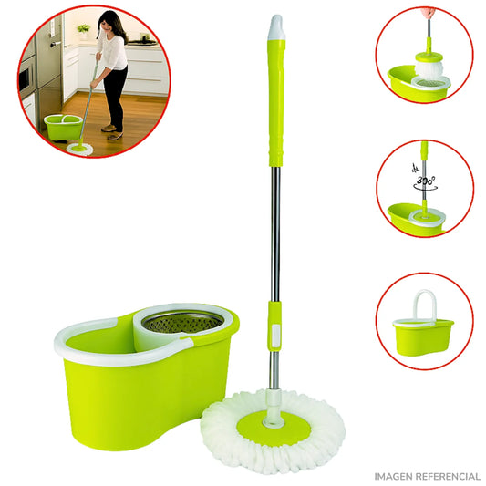 Trapeador con Balde Centrifugador Escurridor Giratorio
