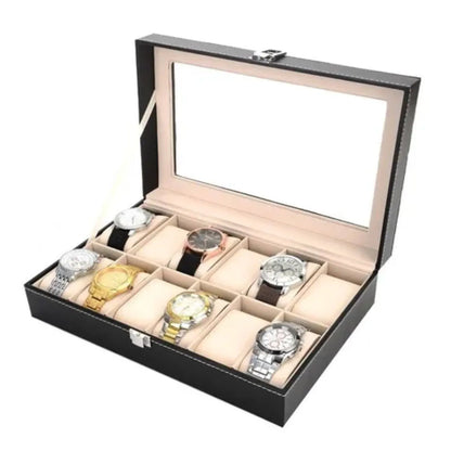 Porta Relojes Pulseras de Lujo Elegante 12 Compartimientos