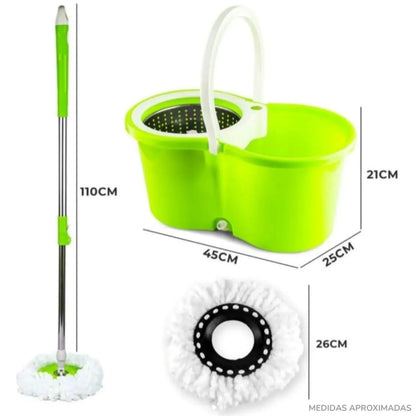 Trapeador con Balde Centrifugador Escurridor Giratorio