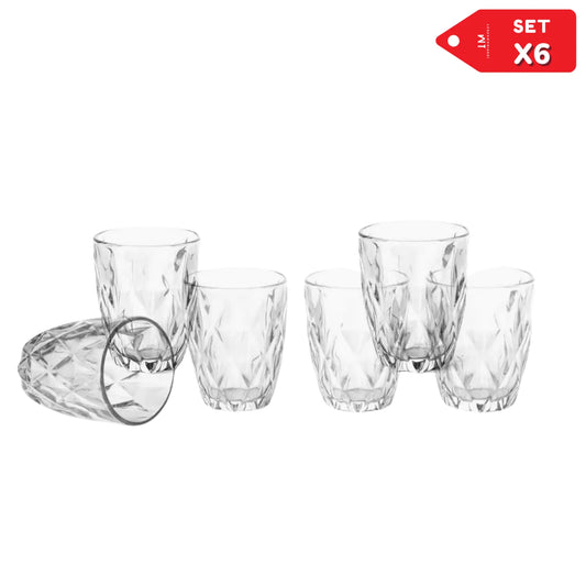 Set x6 vasos de vidrio elegante