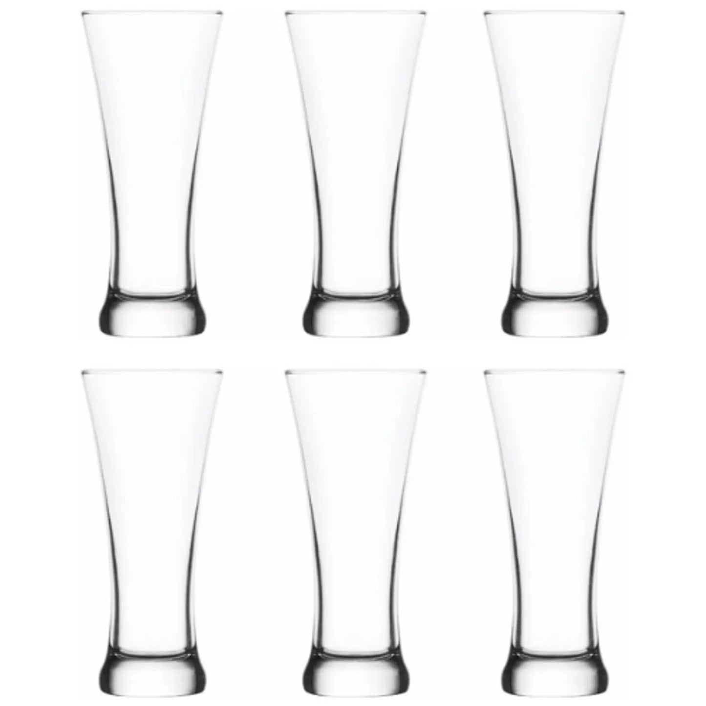 Set 6 Vasos Cerveceros Altos Vidrio Elegante 500ml
