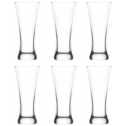 Set 6 Vasos Cerveceros Altos Vidrio Elegante 500ml