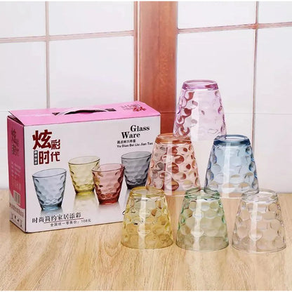 Set x6 Vasos de Vidrio Arcoíris